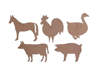 Kartona formu komplekts Happy Color, Farm, 10x6cm, 5 gab.