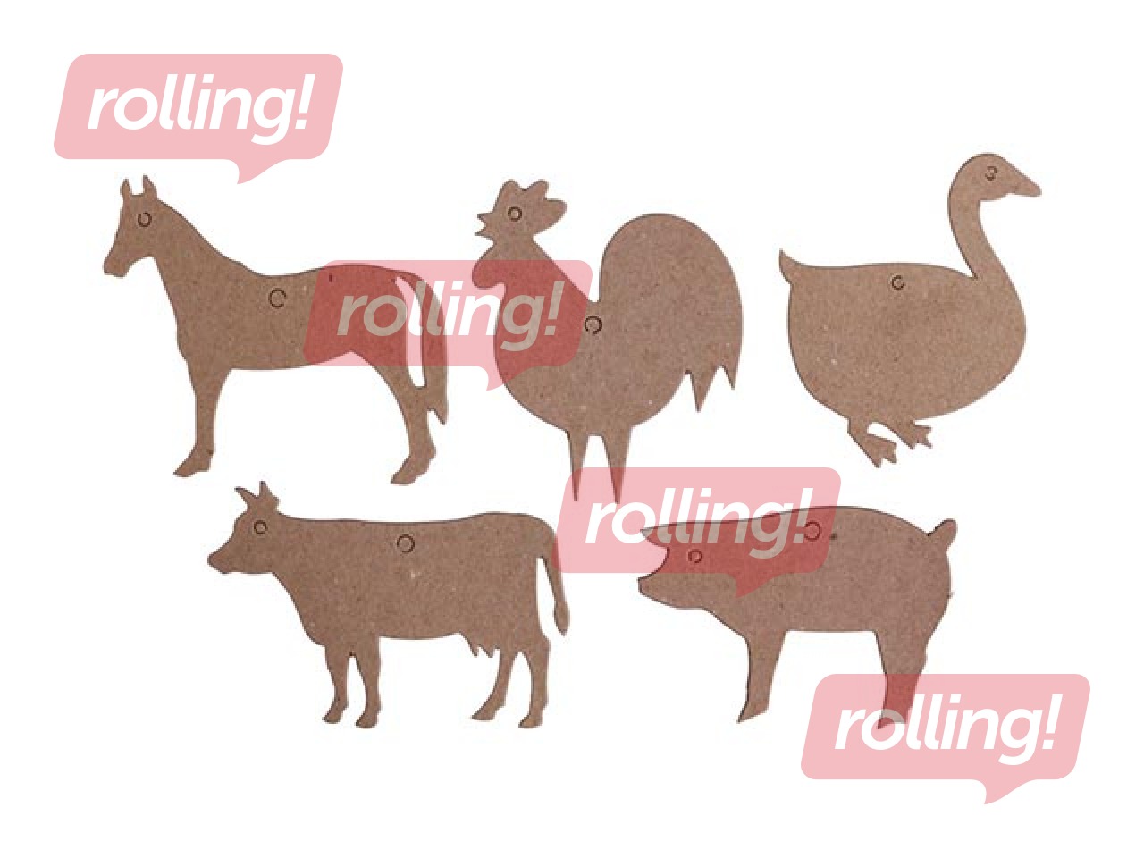 Kartona formu komplekts Happy Color, Farm, 10x6cm, 5 gab.