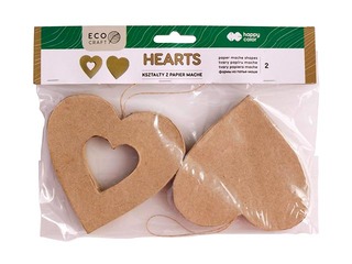 PROMO Cardboard decoration Happy Color, Hearts, 10x10x2.5cm, 2 pcs.