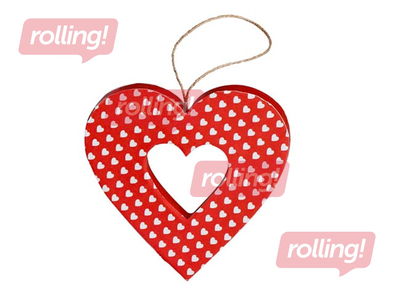 PROMO Cardboard decoration Happy Color, Hearts, 10x10x2.5cm, 2 pcs.