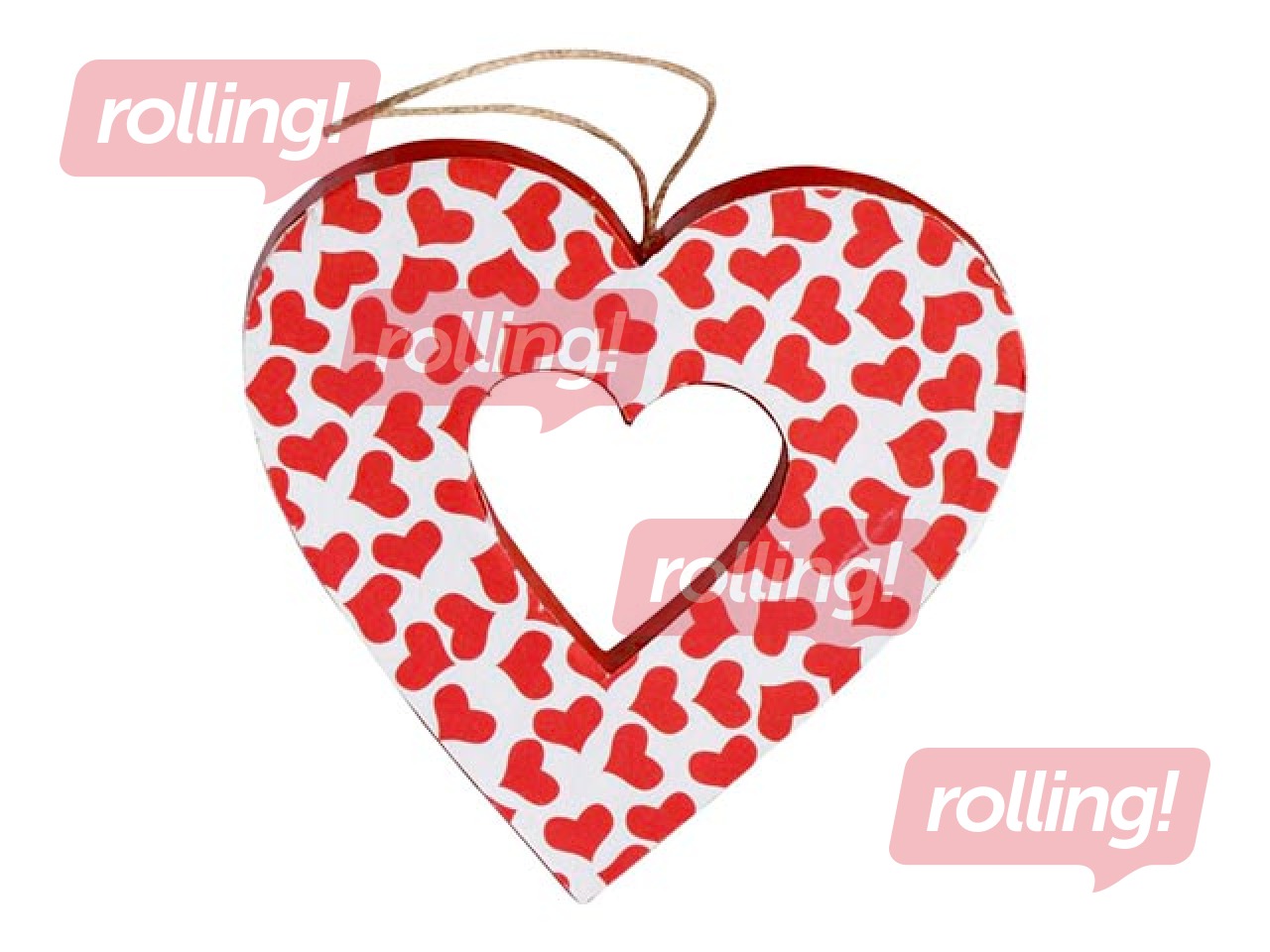 PROMO Cardboard decoration Happy Color, Hearts, 10x10x2.5cm, 2 pcs.