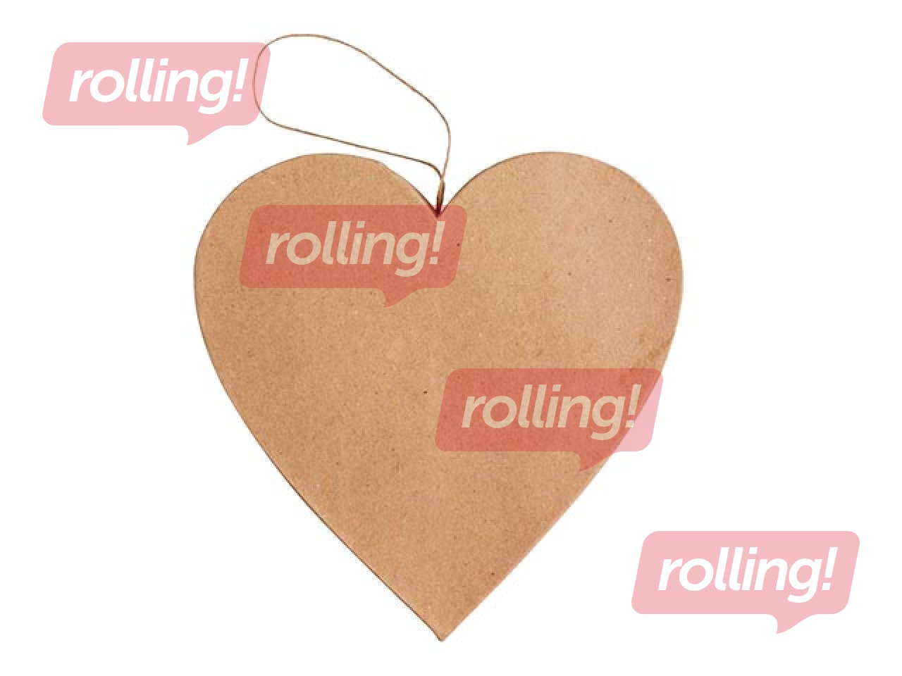 Kartona rotājums Happy Color, Big Heart, 19x19x2.5cm, 1 gab.