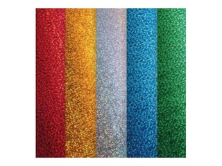 Decorative holographic cardboard, A4, colour mix, 15 sheets