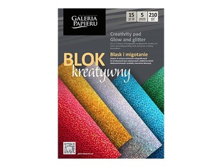 Kartons ar hologrāfisku spīdumu, vienpusējs, A4, dažādas krāsas, 15 loksnes