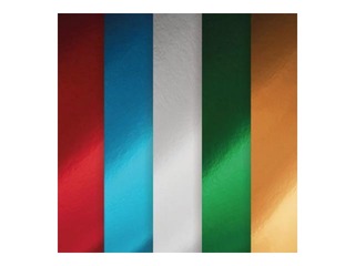 Decorative metallic glossy cardboard, A4, colour mix, 15 sheets