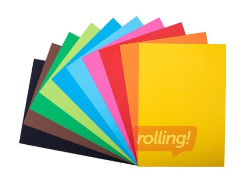 Kartons Happy Color, divpusējs, B2, 270g/m², dažādas krāsas, 20 loksnes