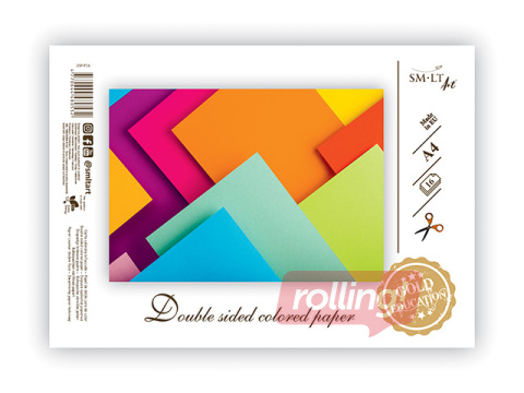 Aplikāciju papīrs SM·LT A4, divpusējs, dažādās krāsās, 16 lapas