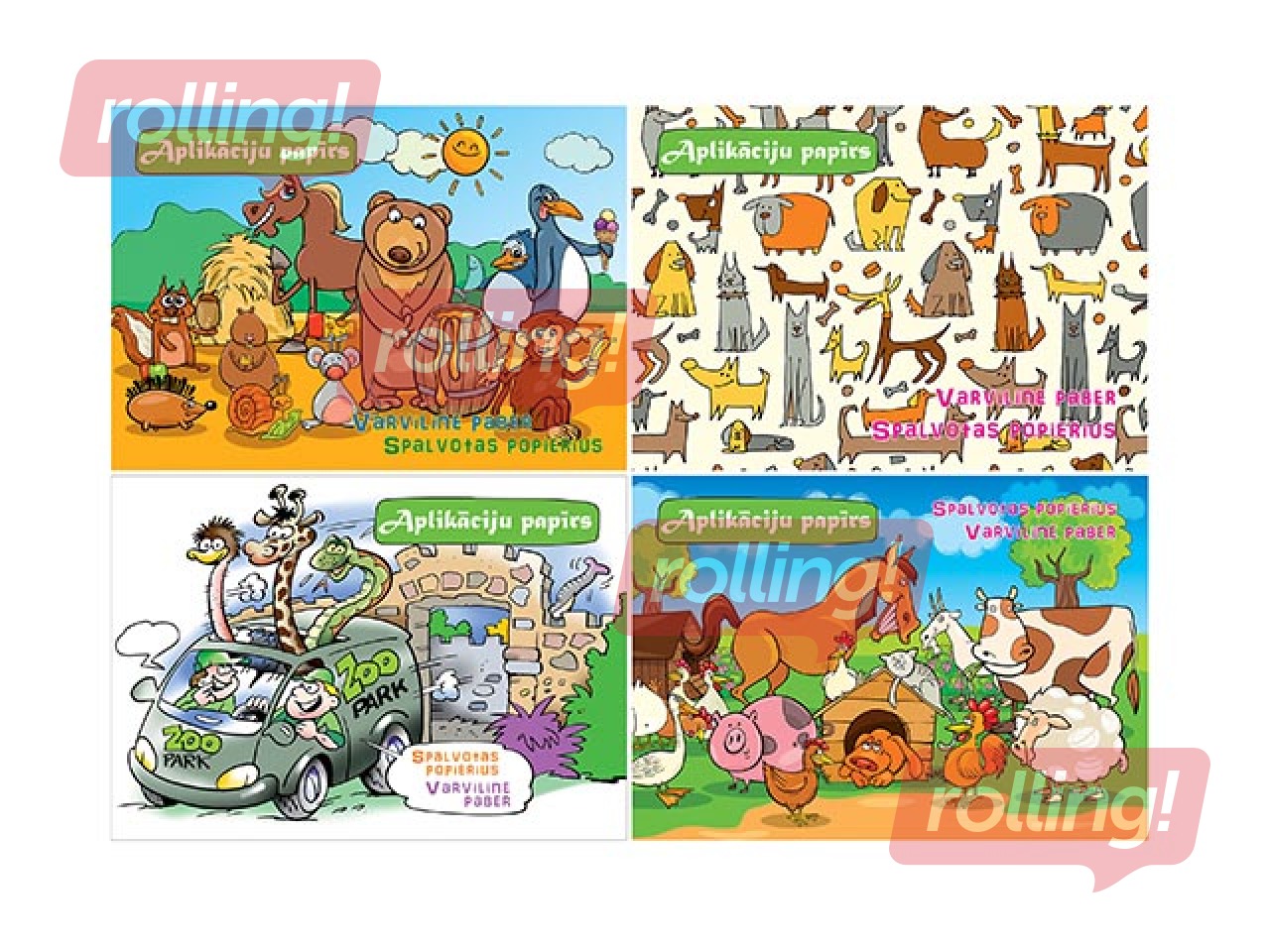 Aplikāciju papīrs A4, divpusīgs, dažādās krāsās, 8 lapas