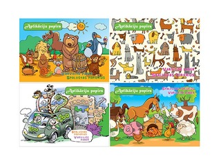 Värvipaber, kahepoolne, A4, kileümbrises, 8 lehte