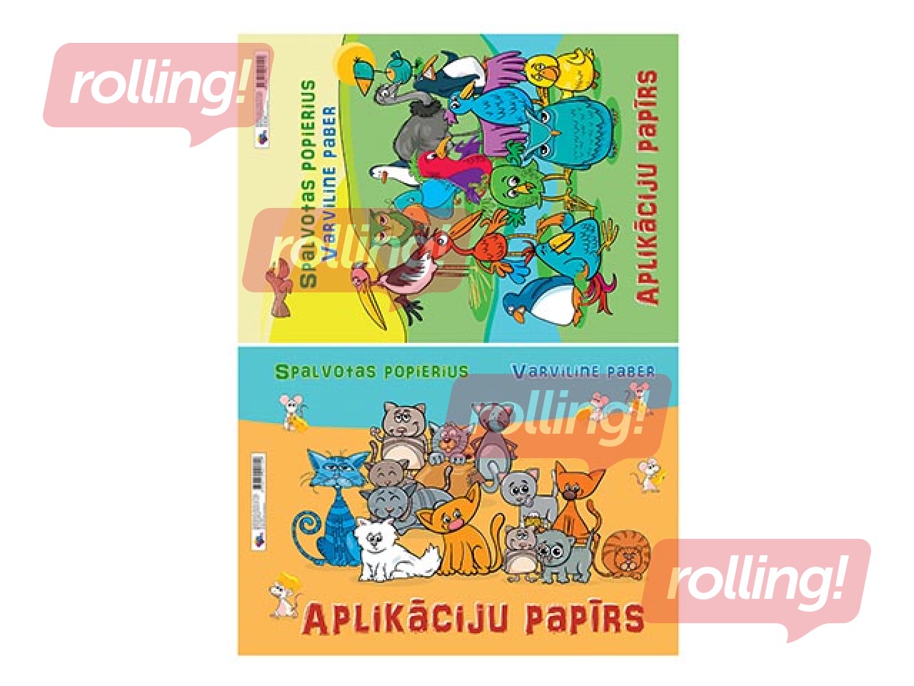 Aplikāciju papīrs, A3, divpusīgs, dažādās krāsās, 8 lapas