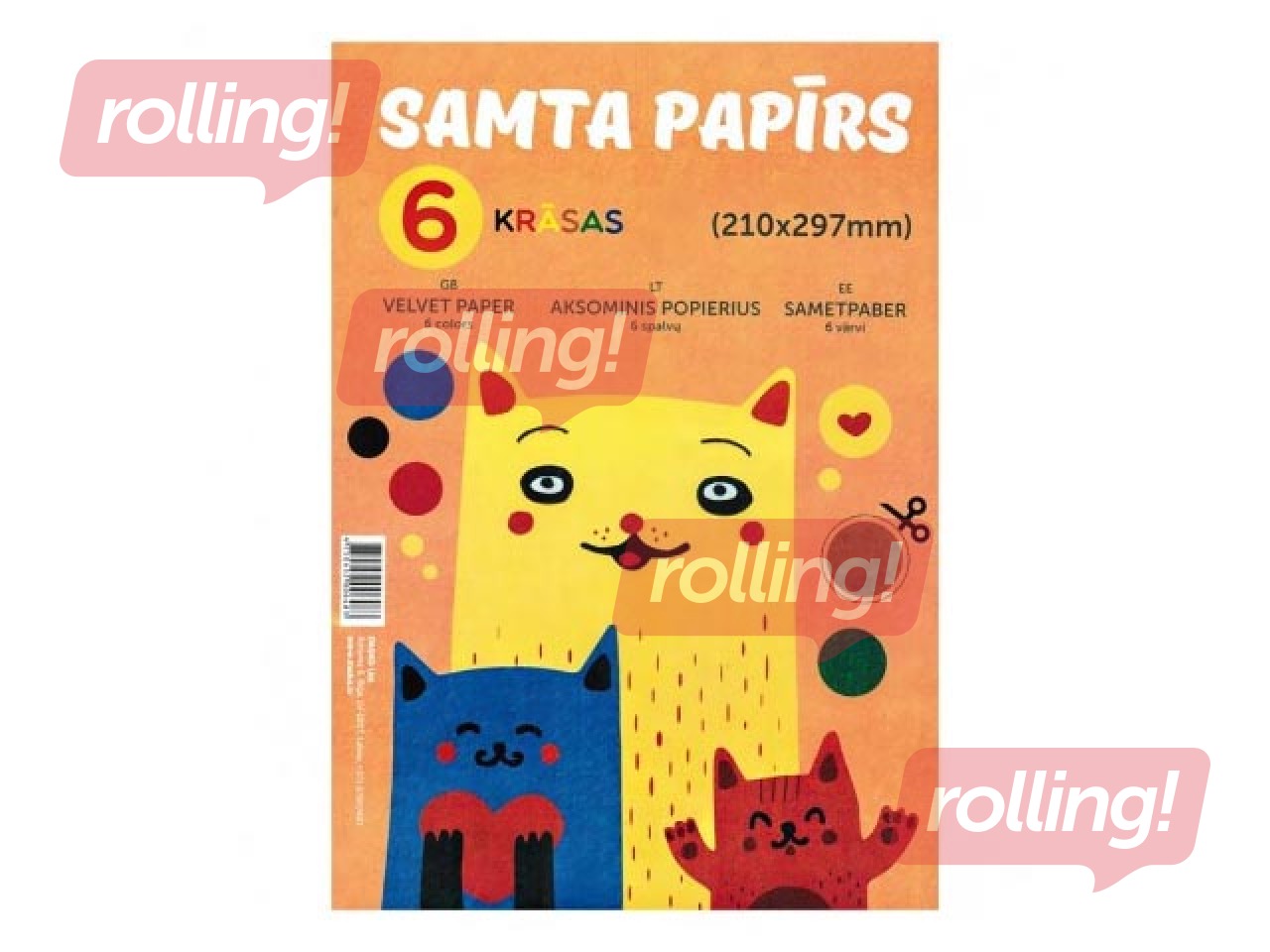 Samta papīrs, A5, 6 krāsas 