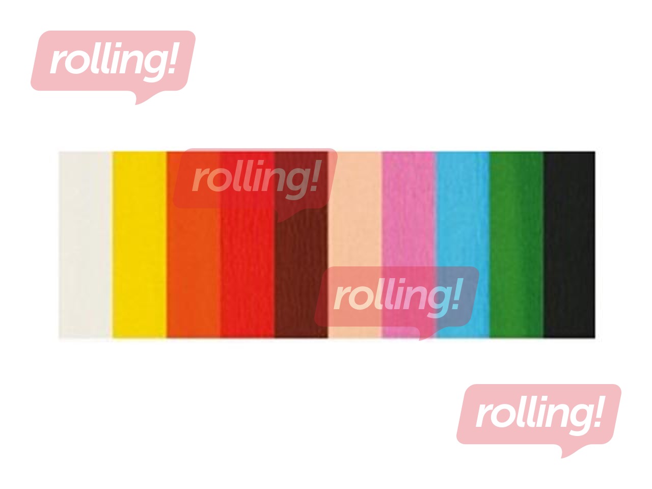 Kreppapīrs, 0.5x2m, 10 krāsu komplekts