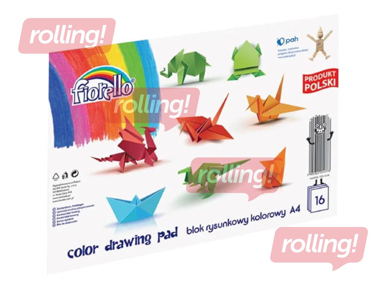 Coloured paper, double-sided, Fiorello, different colors, 120g/m², 16 sheets