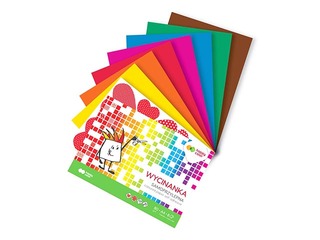 Аппликационная бумага глянцевая Happy Color, A4, самоклеящаяся, разные цвета, 8 листов