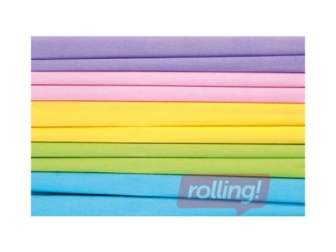 Crepe paper Happy Color, 25x200cm, 5 pastel colors, 10 rolls