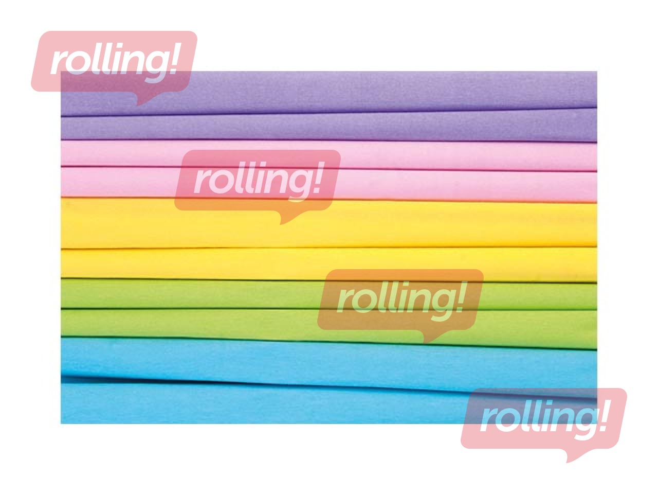 Crepe paper Happy Color, 25x200cm, 5 pastel colors, 10 rolls