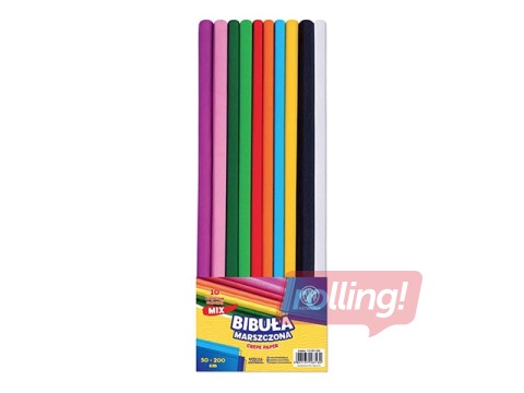 Kreppapīrs Astra, 50x200cm, dažādās krāsās, 10 ruļļi