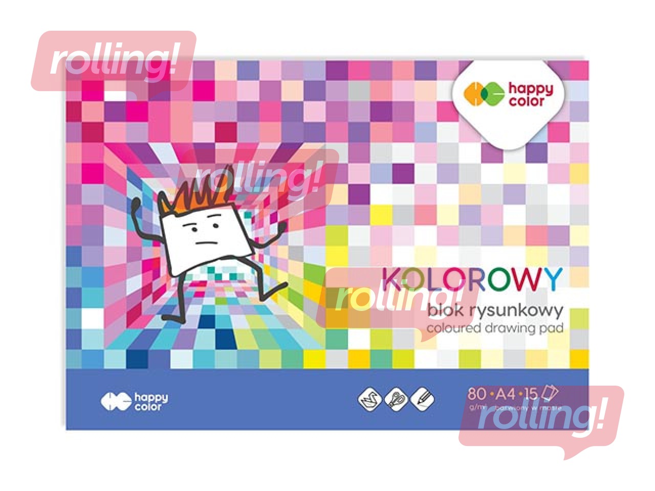 Application paper Happy Color, A4, double-sided, assorted colours, 15 sheets