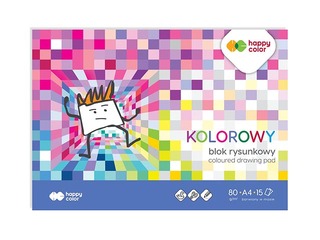 Аппликационная бумага Happy Color, A4, двусторонняя, разных цветов, 15 листов
