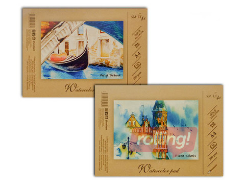 Akvareļu albums SM·LT, A4, 200g/m², 10 loksnes