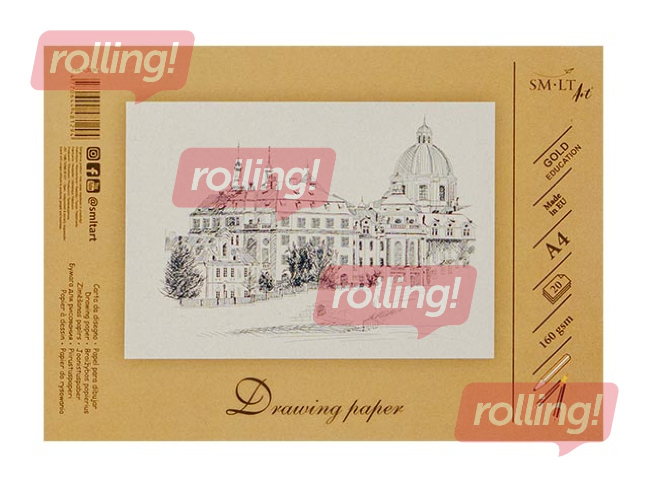 Rasēšanas papīrs SM·LT, A4, 20 loksnes, salīmēts