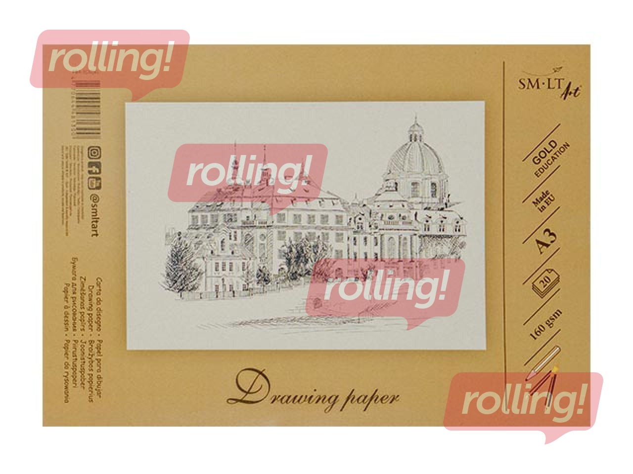 Joonestuspaber, liimitud, A3, 20 lehte