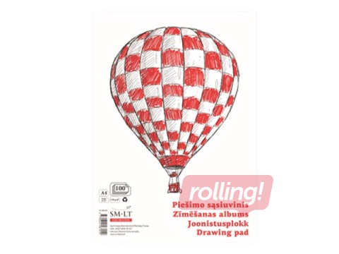 Zīmēšanas albums SM·LT, A4, 120g/m², 100 loksnes
