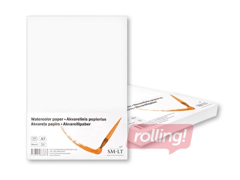Akvareļu papīrs SM·LT, A3, 200g/m², 100 loksnes