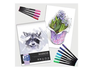 Zīmēšanas albums marķieriem Oxford, A4, 180g/m², 15 loksnes