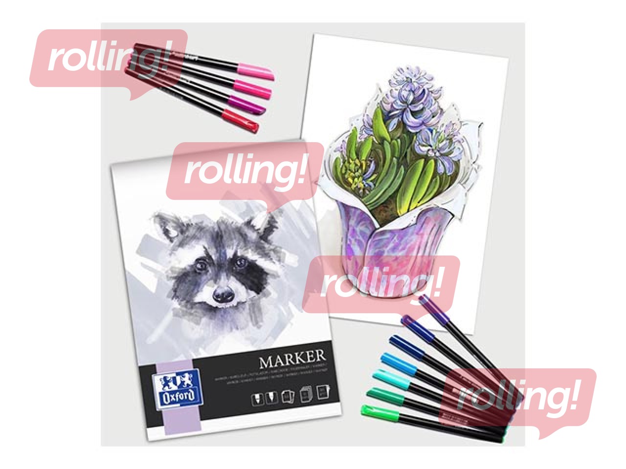 Zīmēšanas albums marķieriem Oxford, A4, 180g/m², 15 loksnes