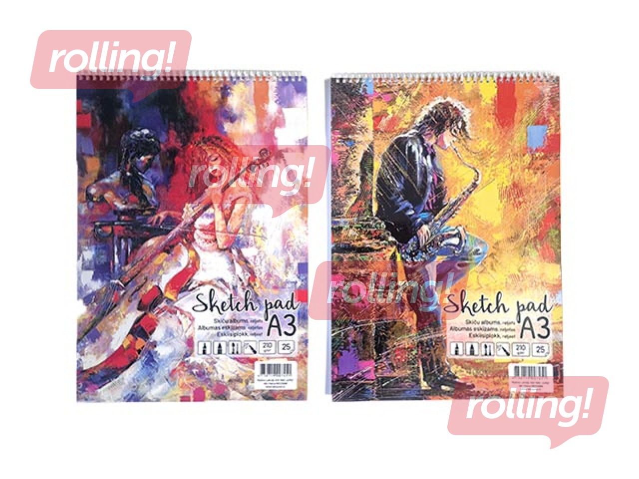 Skicēšanas albums, A3, 120g/m², 25 loksnes