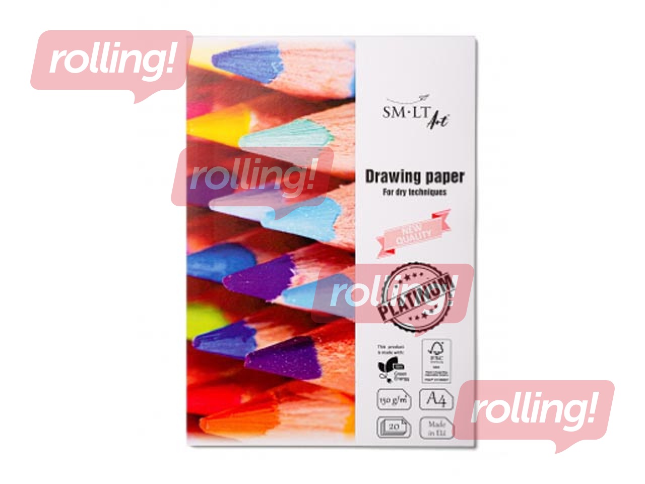 Zīmēšanas albums SM·LT, A4, 150g/m², 20 loksnes