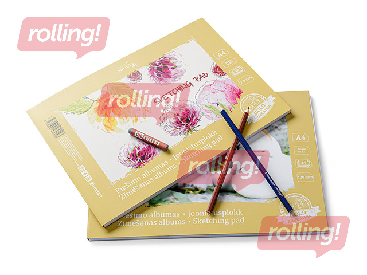 Joonistusplokk SM·LT, A4, 120 g/m², 48 lehte