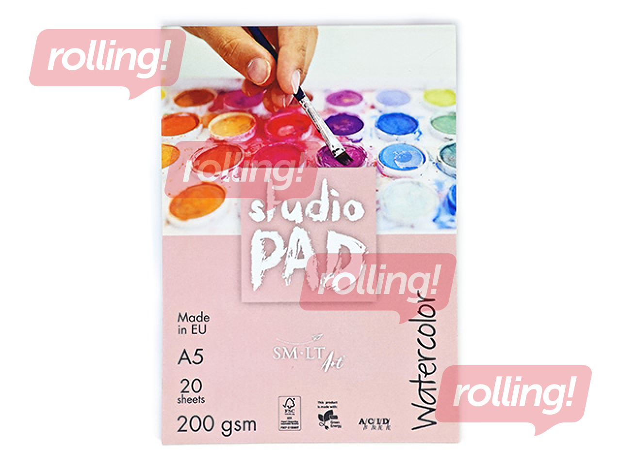 Akvareļu albums SM·LT Studio, A5, 200g/m2, 20 loksnes