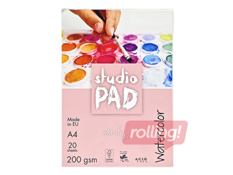 Akvareļu albums SM·LT Studio, A4, 200g/m2, 20 loksnes