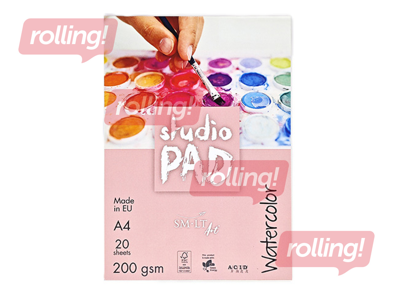 Akvareļu albums SM·LT Studio, A4, 200g/m2, 20 loksnes