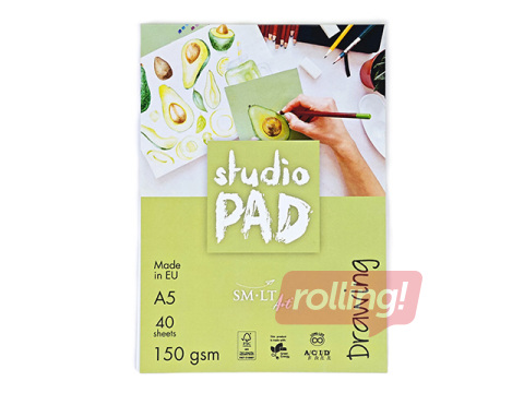 Zīmēšanas albums, SM·LT, 150 g/m2, A5, 40 loksnes