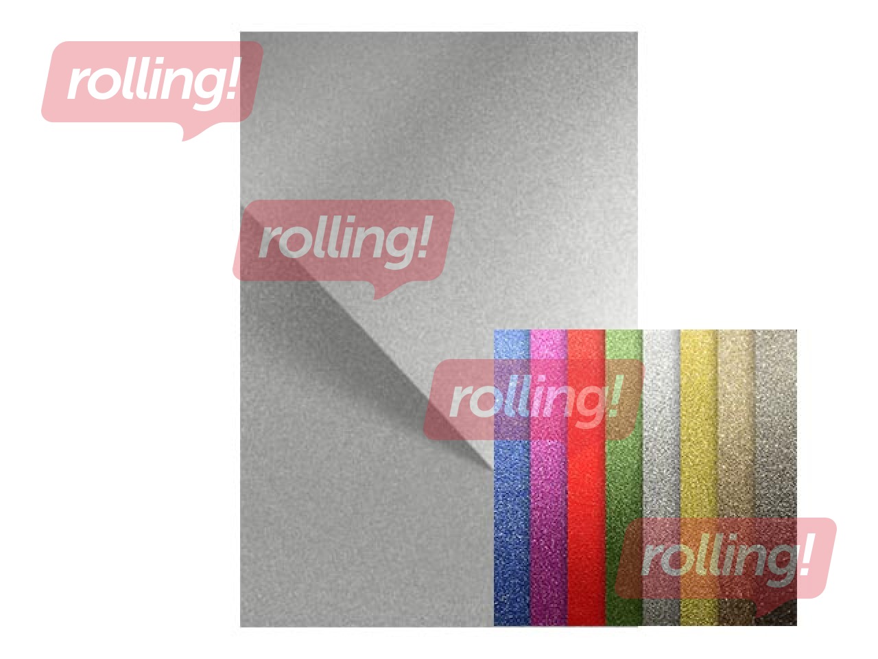 Dizaina papīrs ar spīdumiem,  A4, pašlīmējošs, sudraba, 150g/m², 10 loksnes