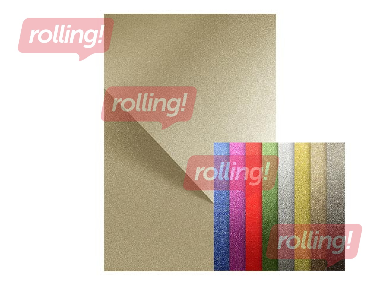 Бумага с блестками золотого цвета, А4, самоклеящаяся, 150г/м², 10 листов