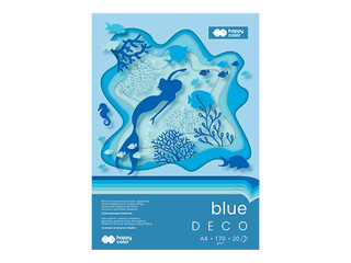Deco drawing pad Blue, A4, blue tones, 170g/m², 20 sheets