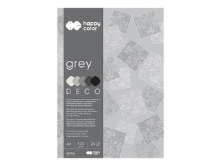 Dizaina papīrs Grey, A4, pelēki toņi, 170g/m², 20 loksnes