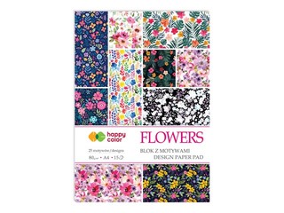 Дизайнерская бумага с мотивом Flowers, A4, 80г/м², 15 листов, 25 мотивов