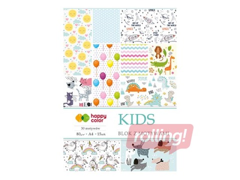 Дизайнерская бумага с мотивом KIDS, A4, 80г/м², 15 листов, 30 мотивов