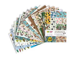 Dizaina papīrs ar motīvu Animals Wild, A4, 16 loksnes, 32 motīvi, 80g/m²