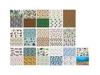 Dizaina papīrs ar motīvu Animals Wild, A4, 16 loksnes, 32 motīvi, 80g/m²
