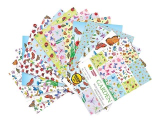 Design paper with Garden motif, 30 garden designs, A4, 80g/m², 15 sheets