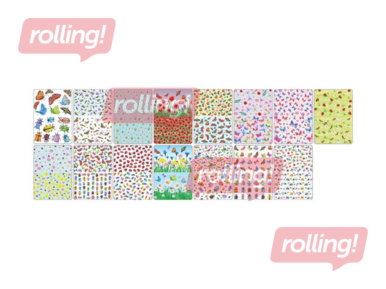 Dizaina papīrs ar motīvu Garden, 30 dārza motīvi, A4, 80 g/m², 15 loksnes