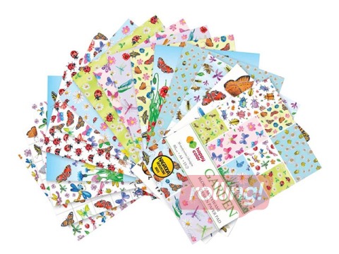 Дизайнерская бумага с мотивом Garden, 30 садовых узоров, A4, 80 г/м², 15 листов