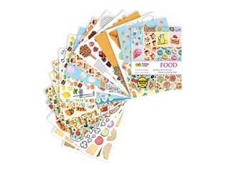 Disainpaber Food motiiviga, 27 aiakujundust, A4, 80g/m², 16 lehte