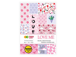Design paper Love Me A4, 80 g/m2, 16 sheets